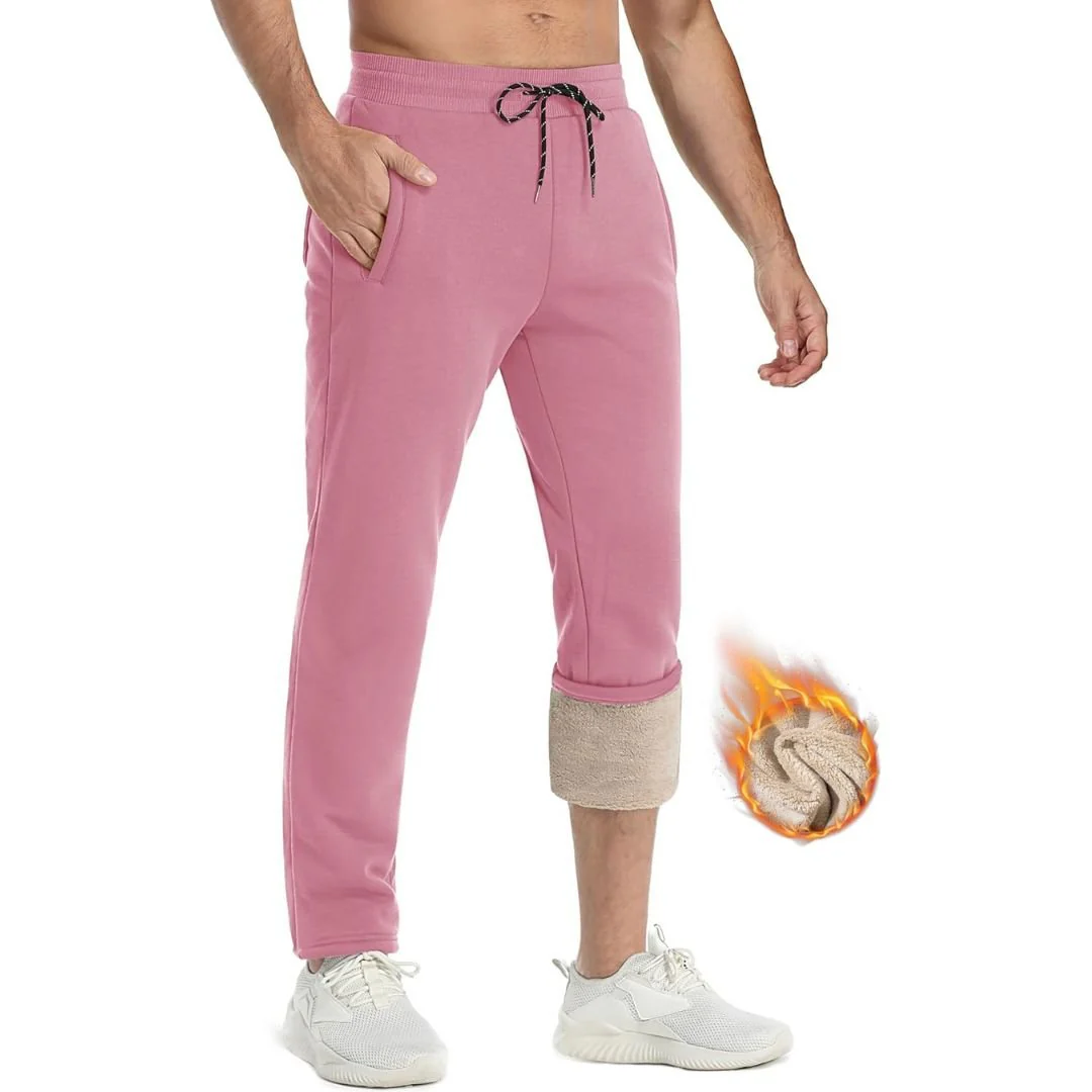 Men's Winter Fleece Sherpa Lined Sweatpants Thicken Warm Jogger Pants