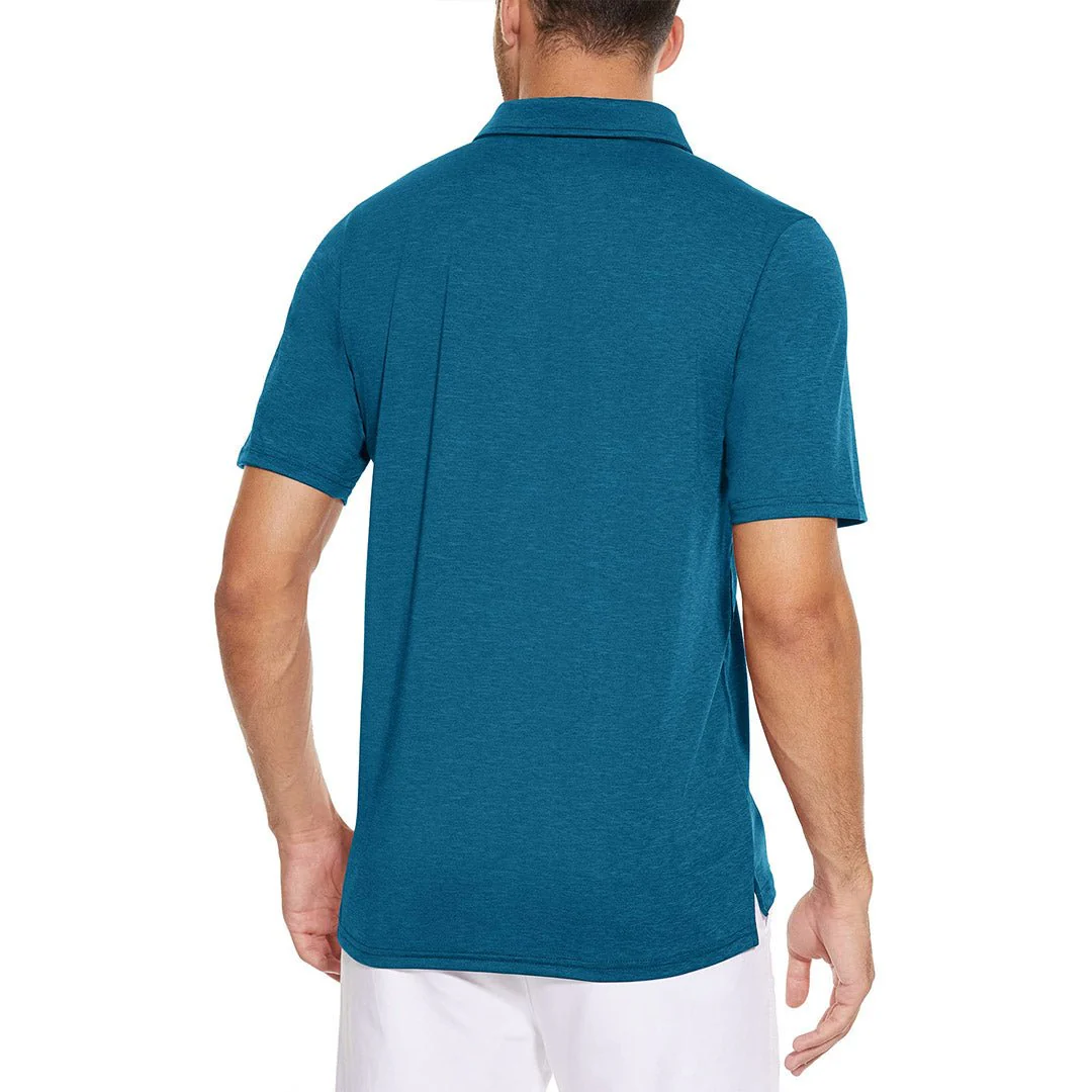 Men's Casual Polo Golf Shirts Quick Dry 3 Buttons