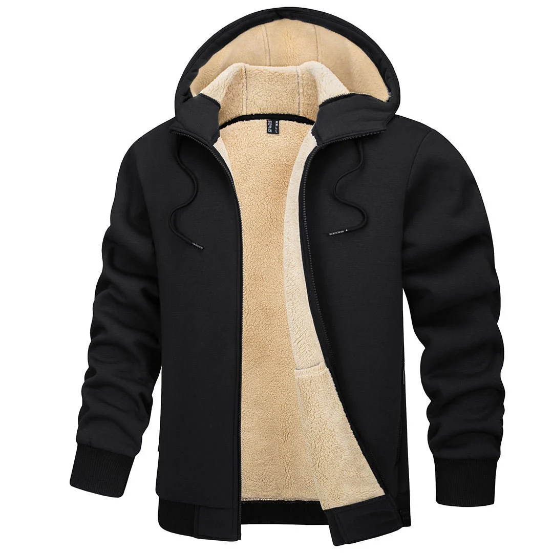 Men's Fleece Hoodie Jacket Windproof Winter Coats