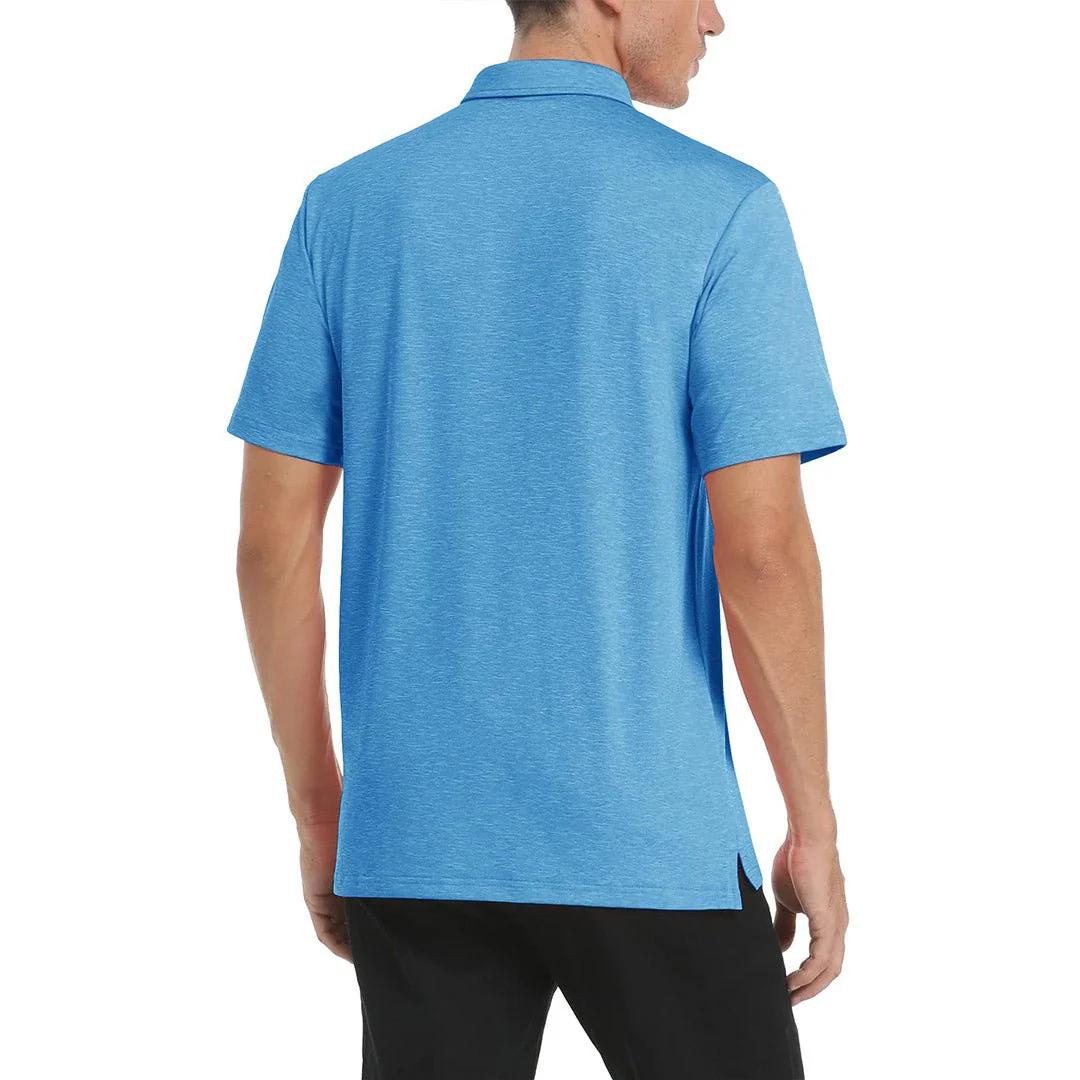 Men's Polo Quick Dry 3 Buttons T-Shirt with Pockets