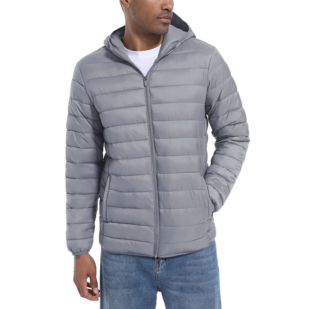 Men's Hooded Puffer Water-Repellent Down Alternative Jacket
