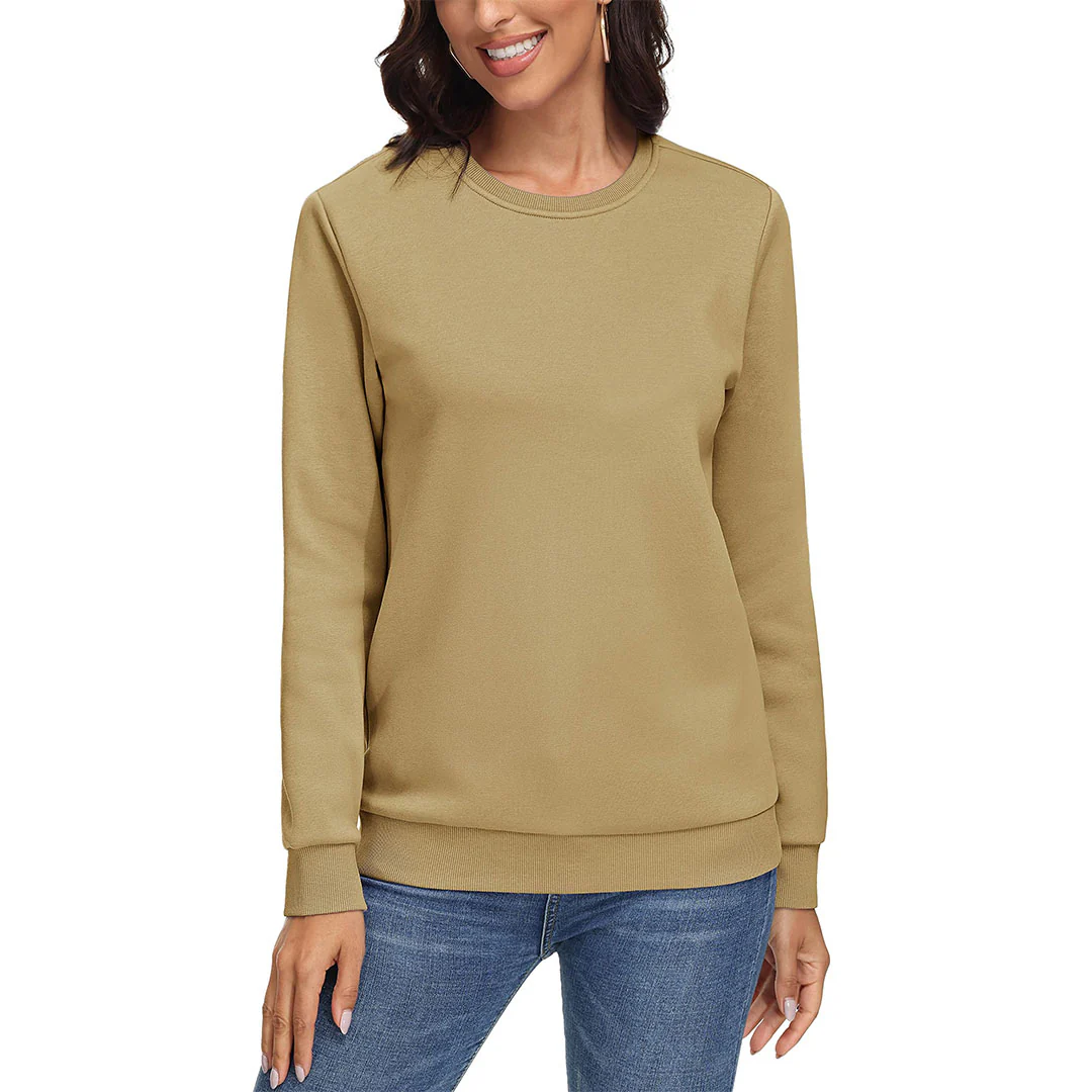 Women's Fleece-Lined Crewneck Casual Sweatshirts