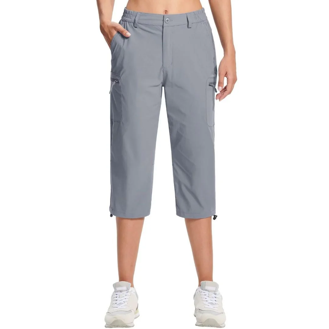 Women's Hiking Pants Cargo Capris Lightweight Stretch Water Resistant Joggers