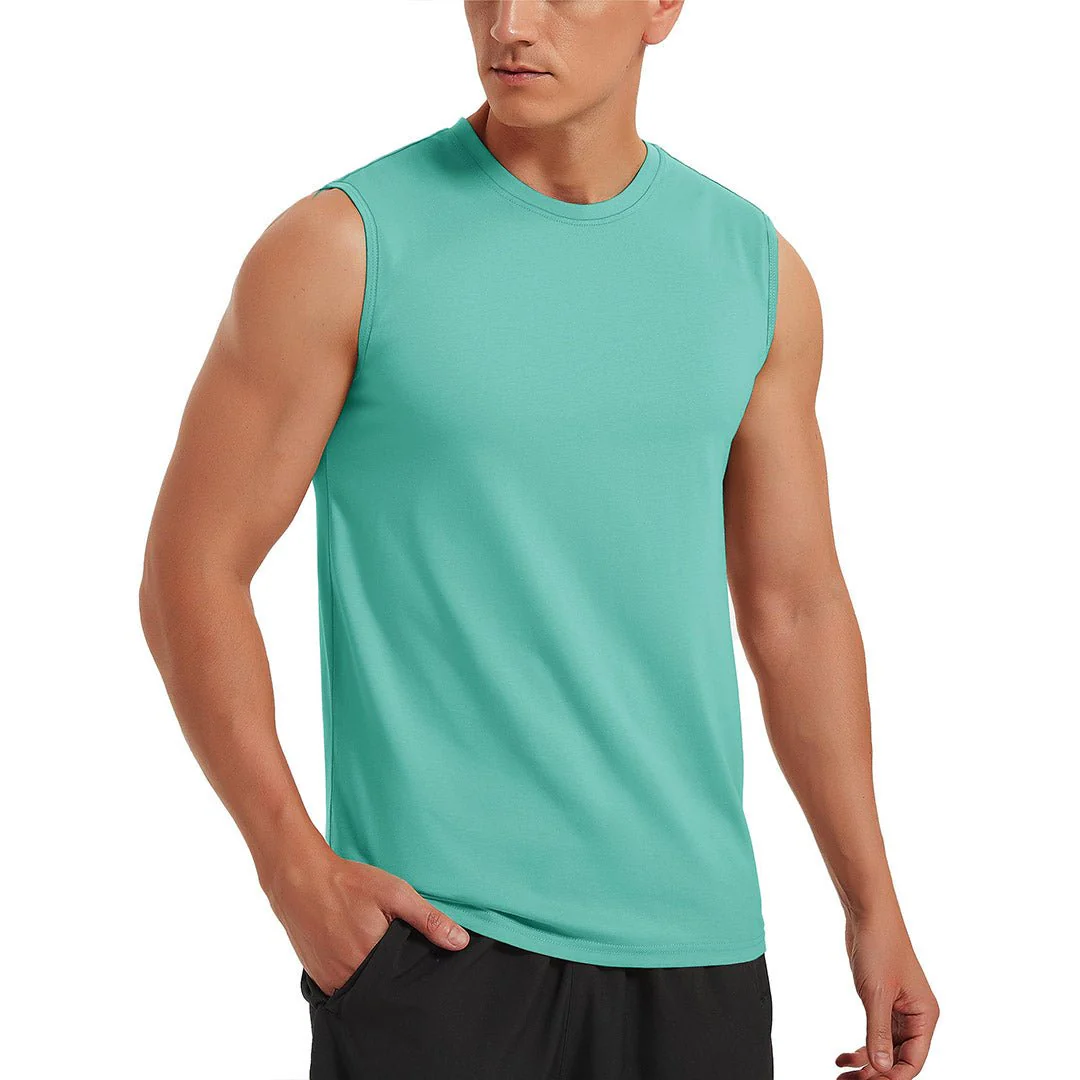 Men's Bodybuilding Tank Tops Cotton Workout T-Shirts