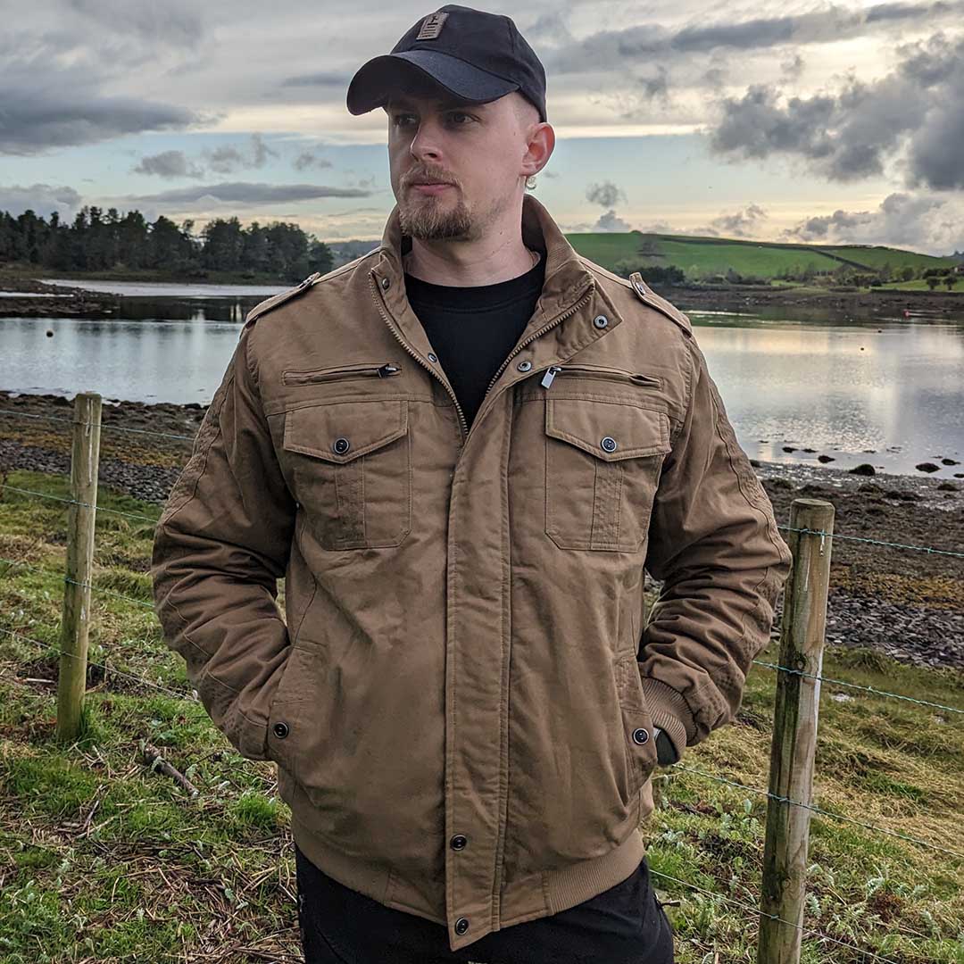 Men's Fleece Lined Tactical Bomber Jacket