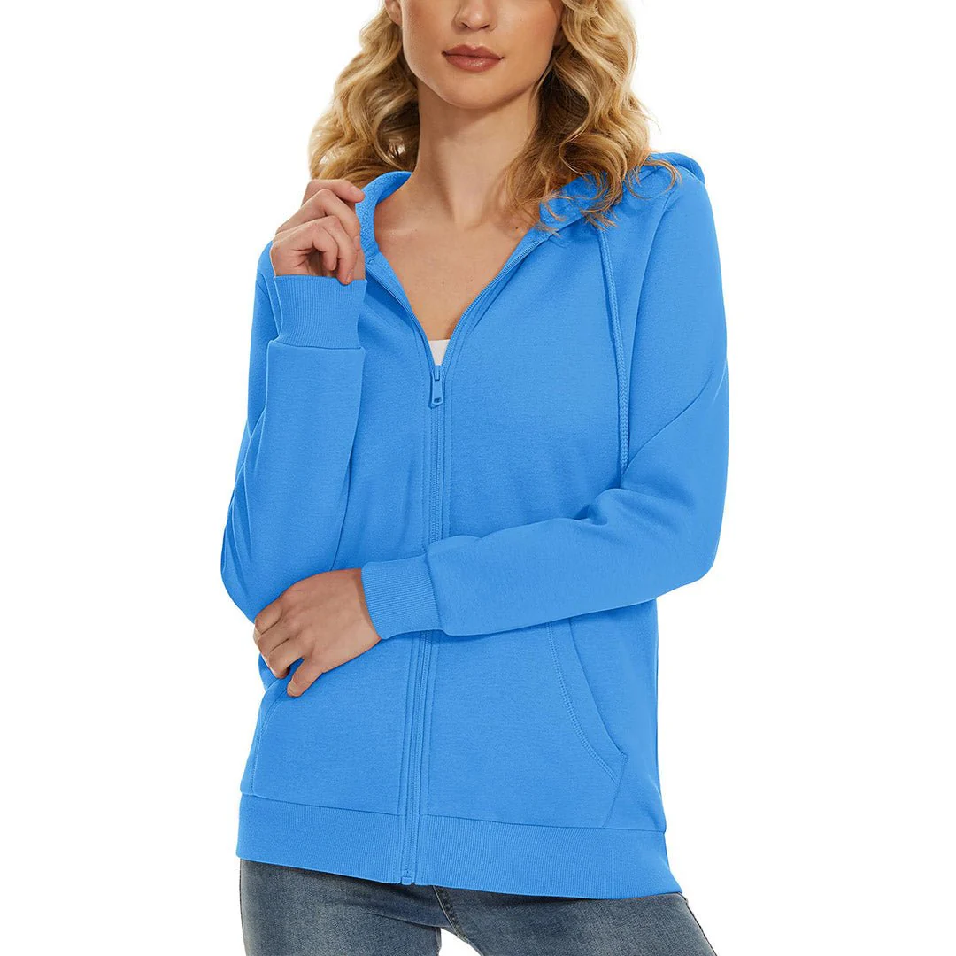 Women's Casual Lightweight  Fleece Hoodies Sportswear Jacket
