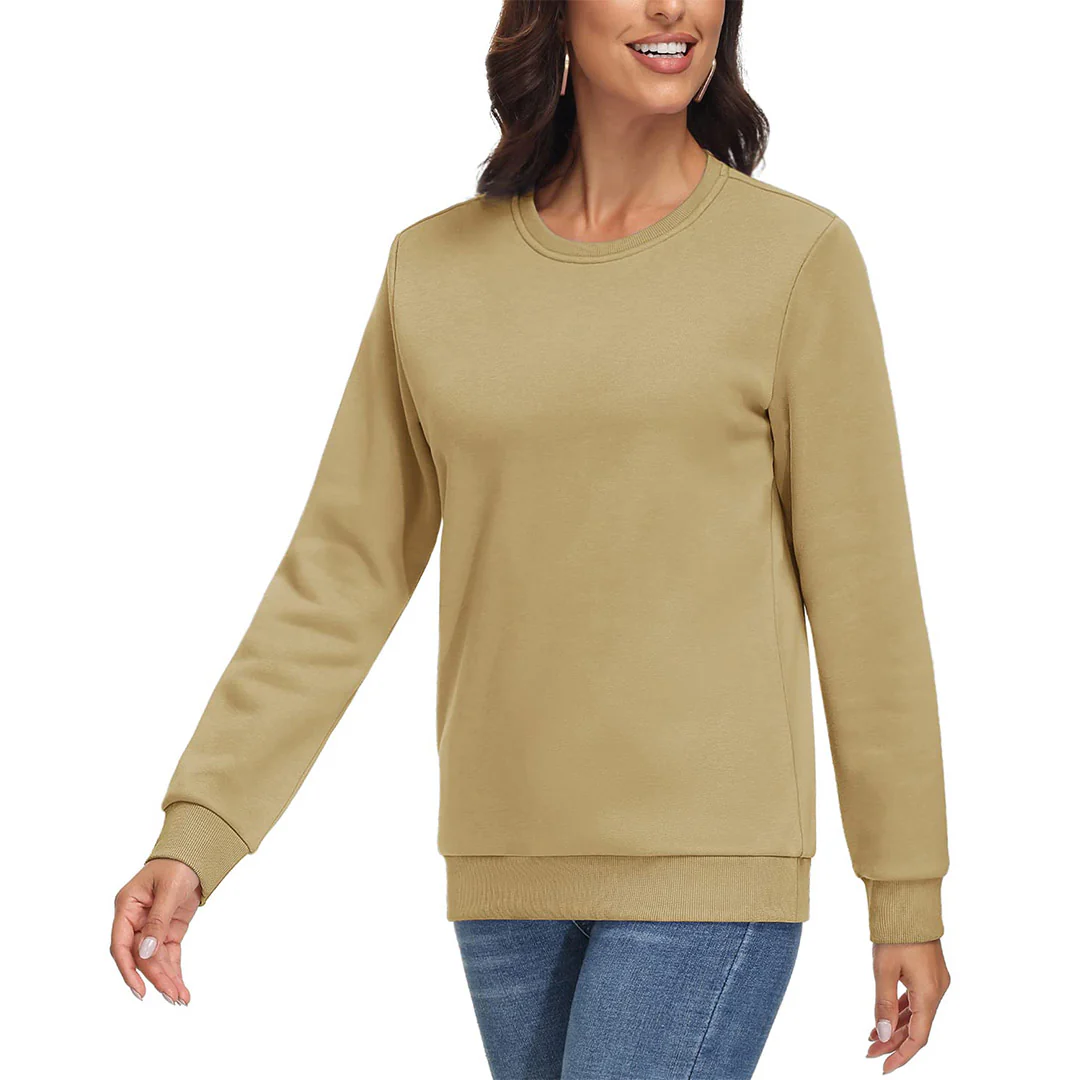 Women's Fleece-Lined Crewneck Casual Sweatshirts