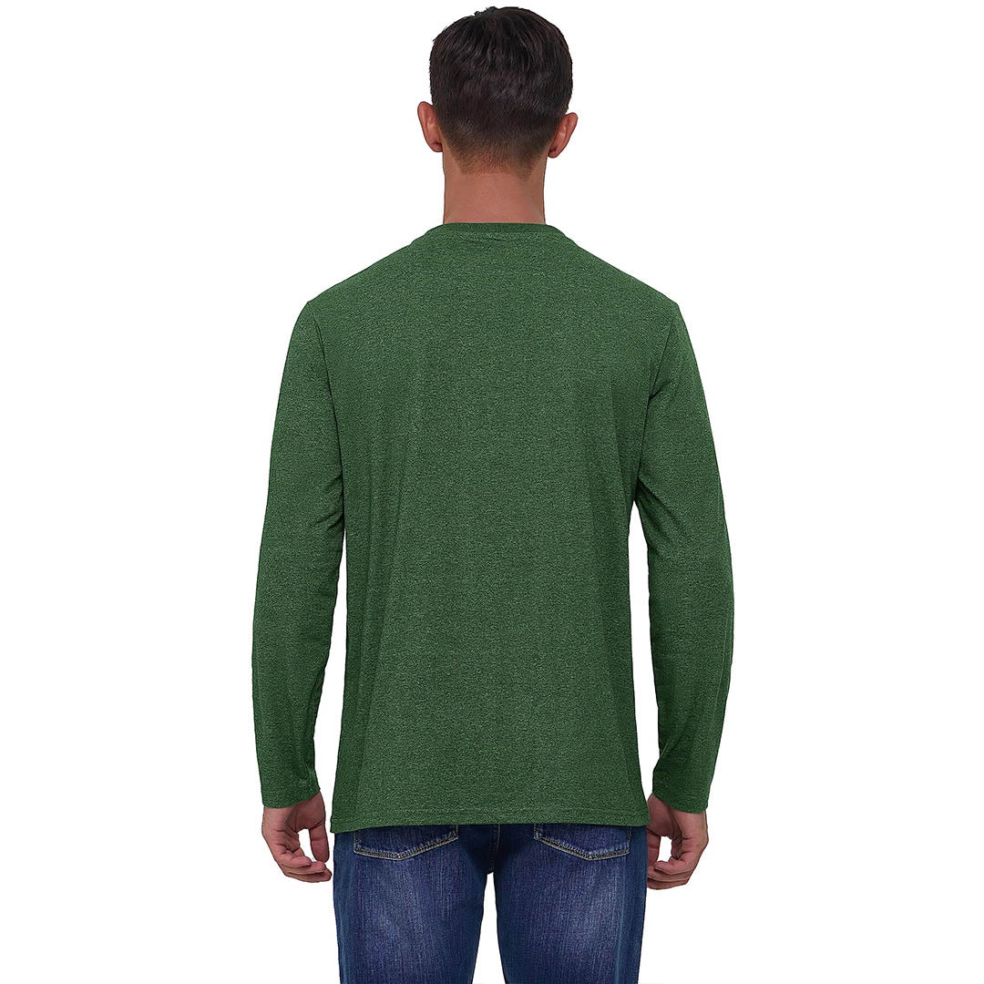 Men's Cotton Solid Color Classic Casual Long Sleeve T-shirt