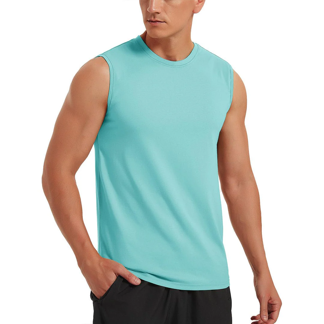 Men's Bodybuilding Tank Tops Cotton Workout T-Shirts