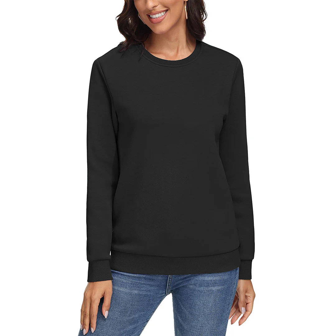 Women's Fleece-Lined Crewneck Casual Sweatshirts