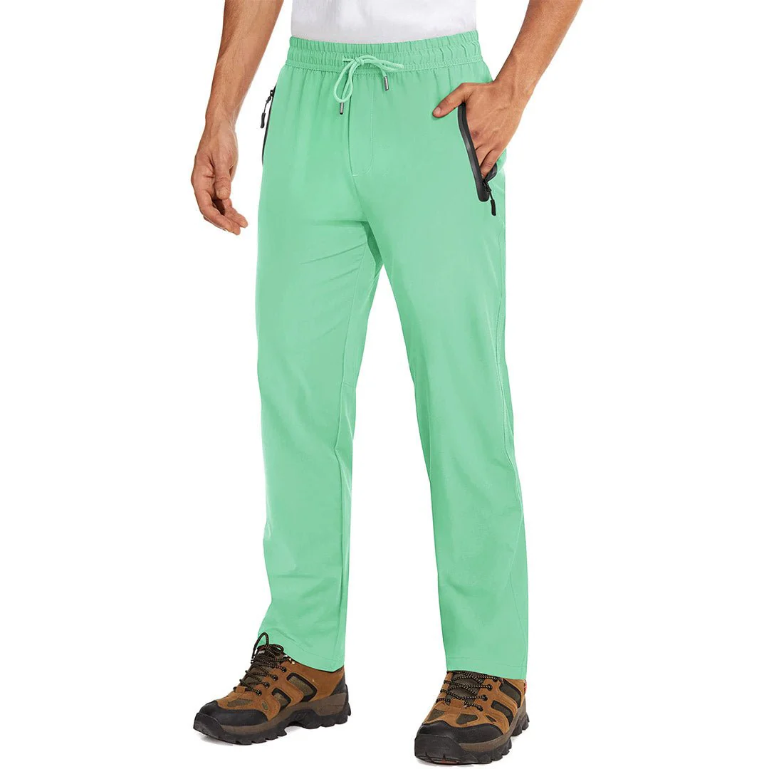Men's Lightweight Hiking Pants Quick Dry Running Sweatpants With Zipper Pockets