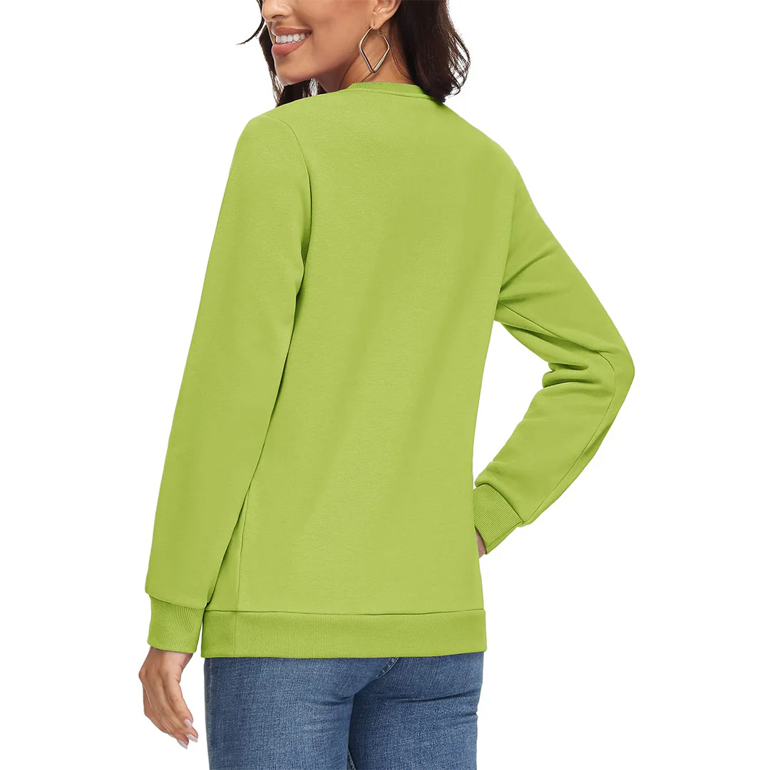 Women's Fleece-Lined Crewneck Casual Sweatshirts