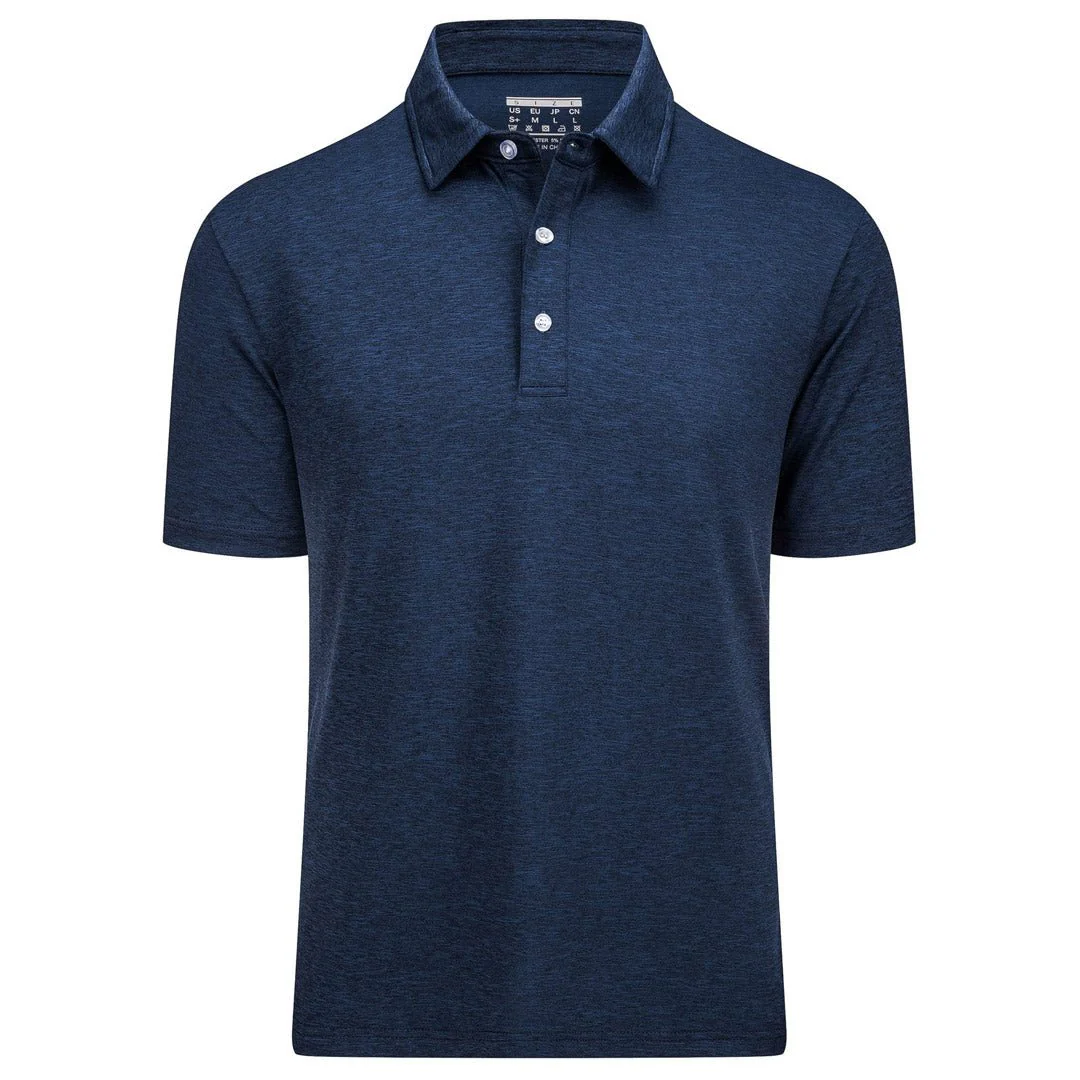 Men's Golf 3 Buttons Spread Collar Solid Quick Dry Polo Shirt