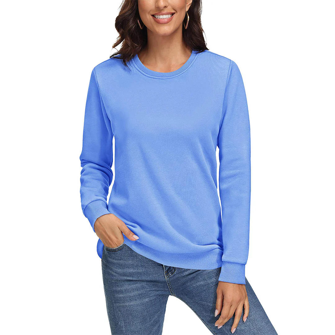 Women's Fleece-Lined Crewneck Casual Sweatshirts