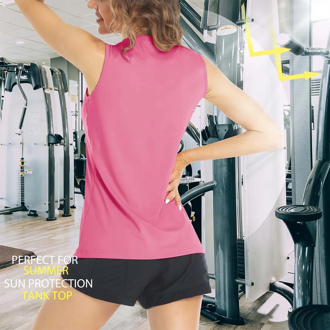 Women's Quick Dry Sun Protection UPF 80+ Running Yoga Tank Tops