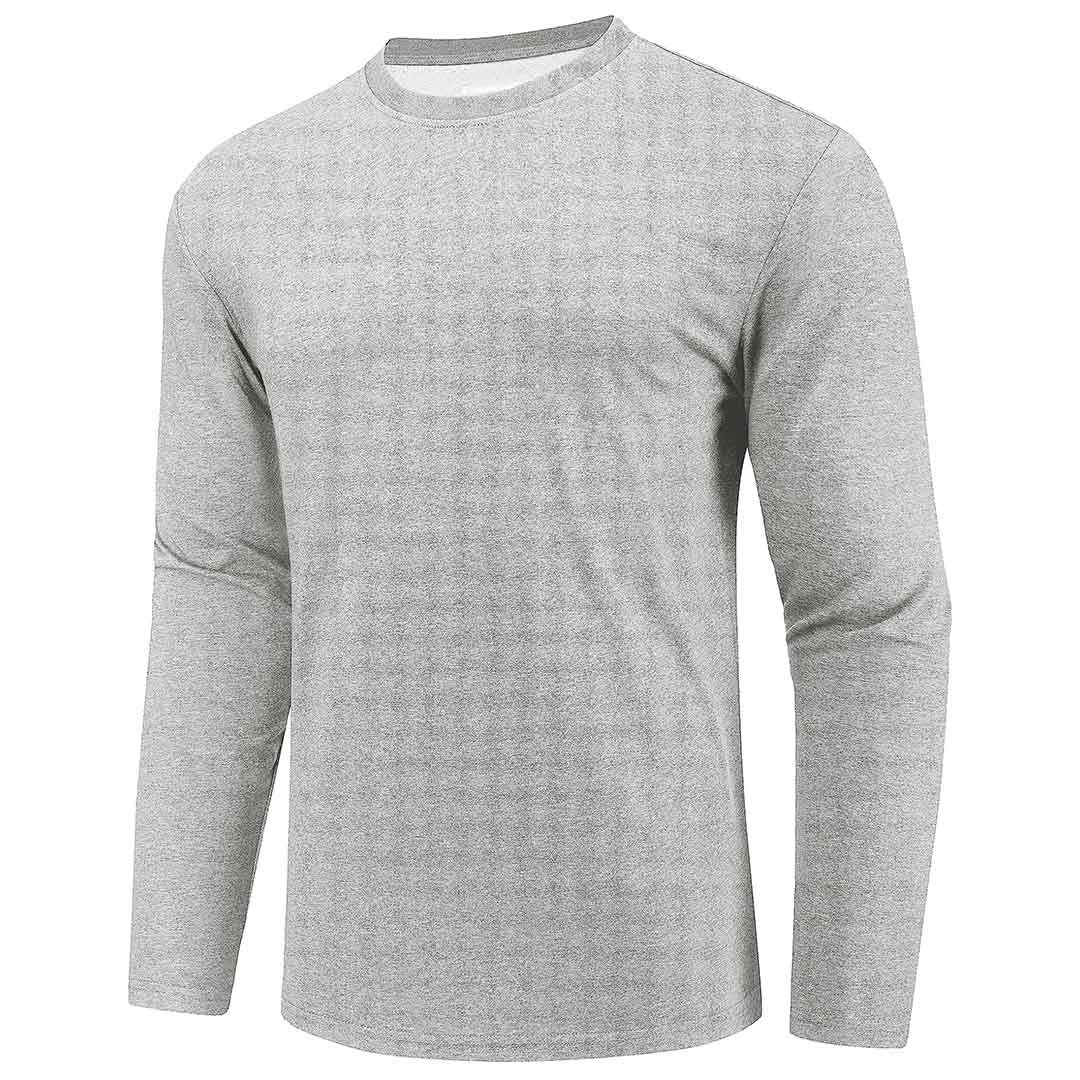 Men's Cotton Solid Color Classic Casual Long Sleeve T-shirt