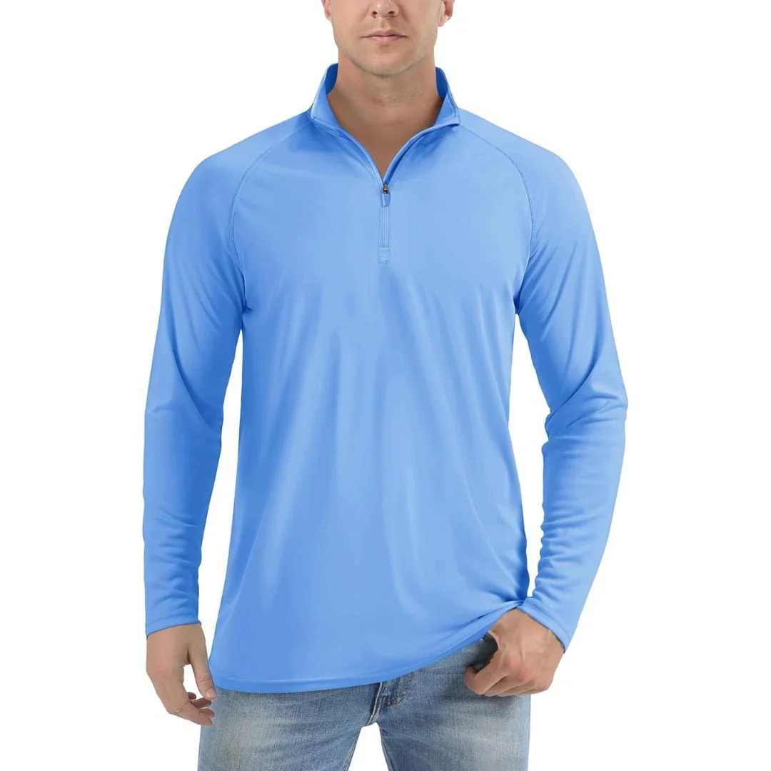 Men's Sun Protective Quick-Dry Stand Collar UV Long Sleeve Shirts