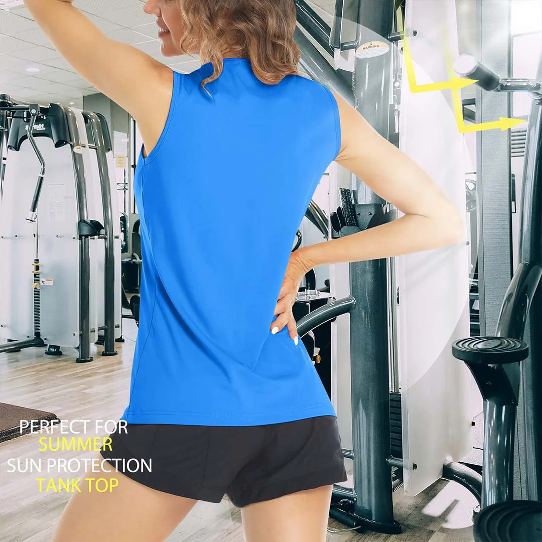 Women's Quick Dry Sun Protection UPF 80+ Running Yoga Tank Tops