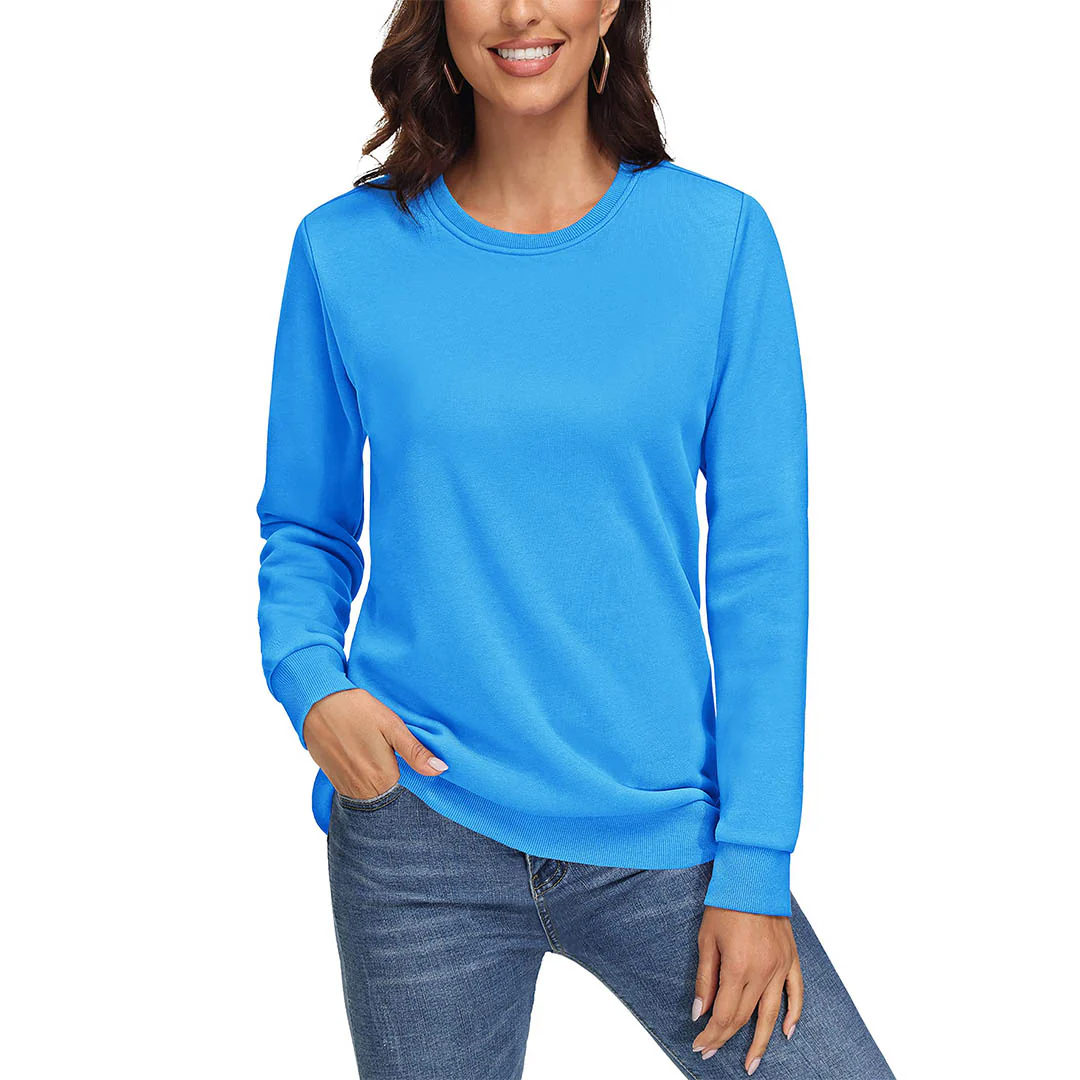 Women's Fleece-Lined Crewneck Casual Sweatshirts