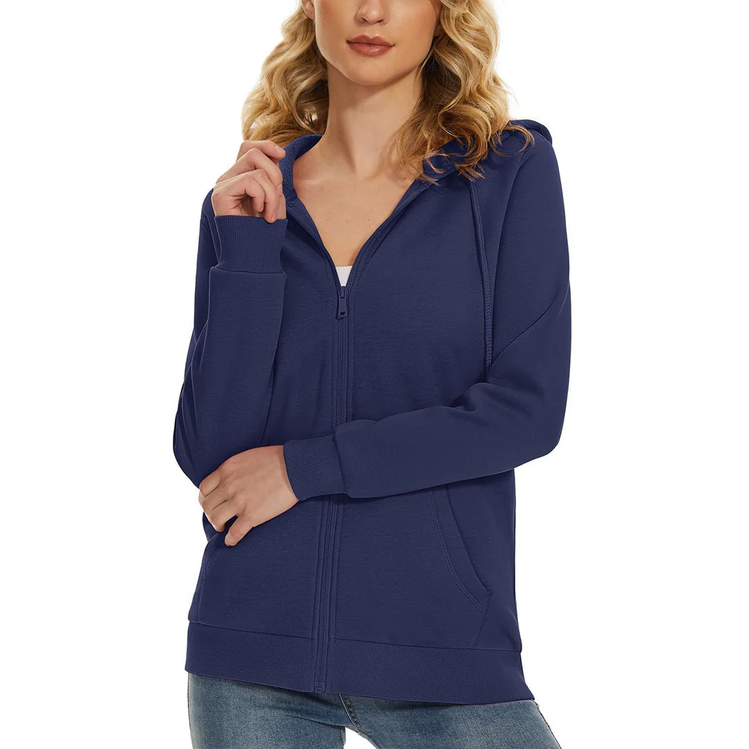 Women's Casual Lightweight  Fleece Hoodies Sportswear Jacket