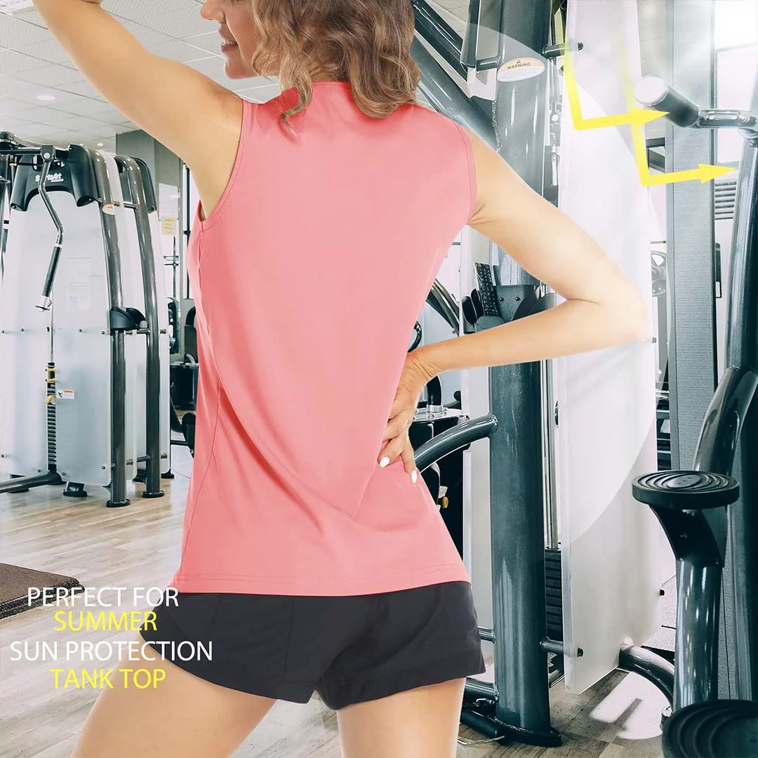 Women's Quick Dry Sun Protection UPF 80+ Running Yoga Tank Tops