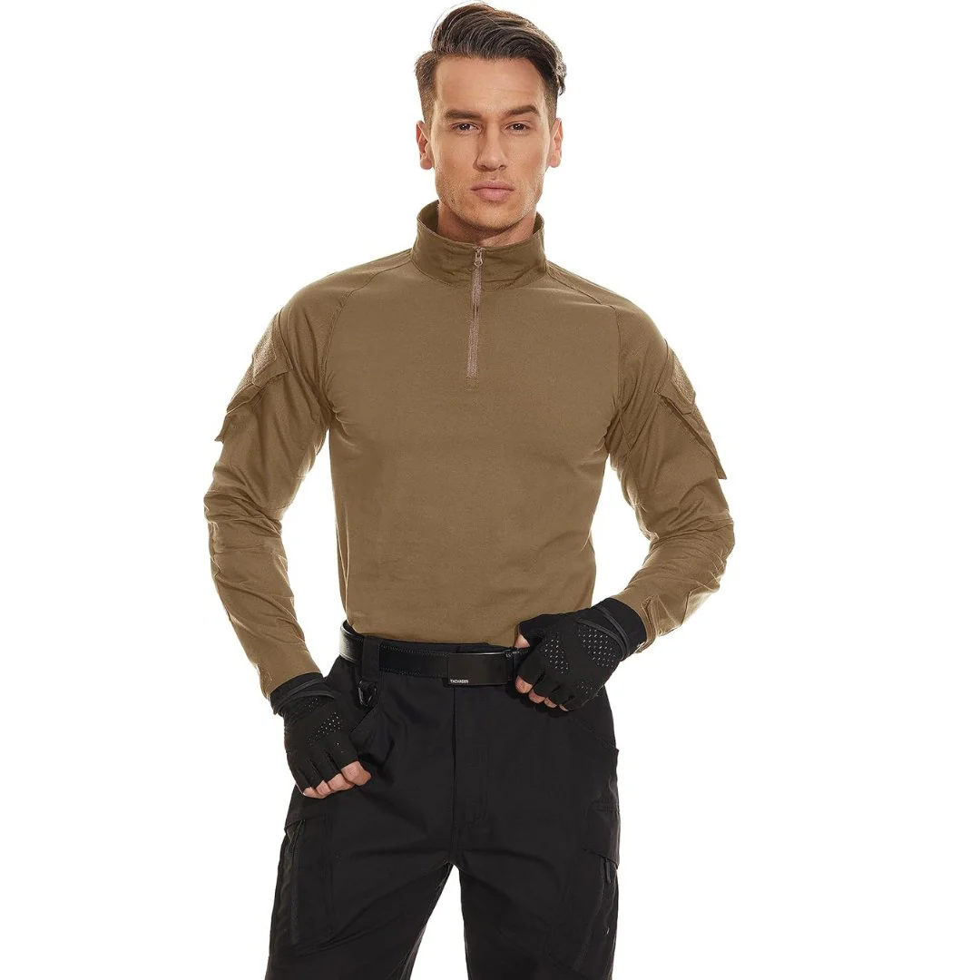 Men's Tactical 1/4 Half Zip Sweatshirt Assault Design Combat Shirt