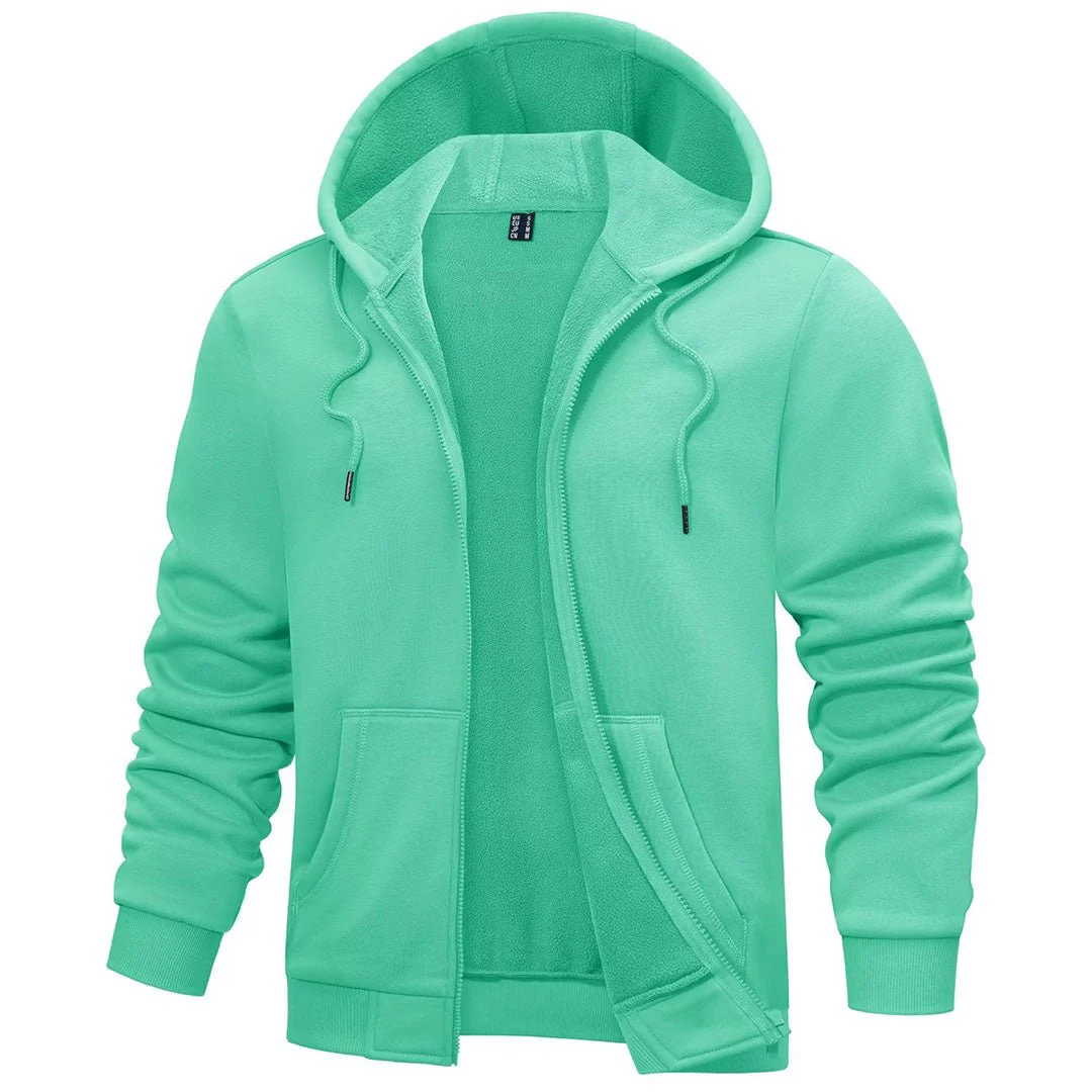 Men's Full Zip-Up Casual Active Hoodie