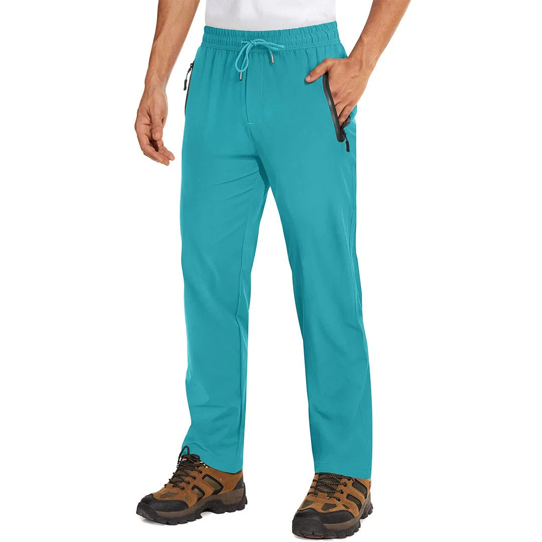 Men's Lightweight Hiking Pants Quick Dry Running Sweatpants With Zipper Pockets