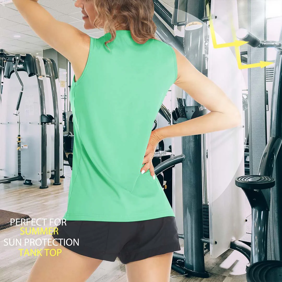 Women's Quick Dry Sun Protection UPF 80+ Running Yoga Tank Tops