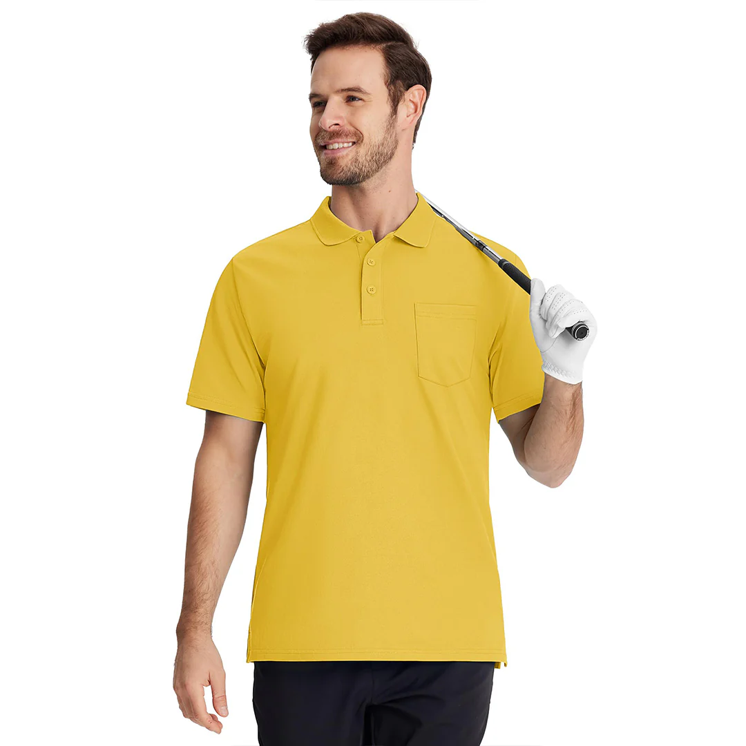 Men's Moisture Wicking Golf Polo Shirts with Pocket