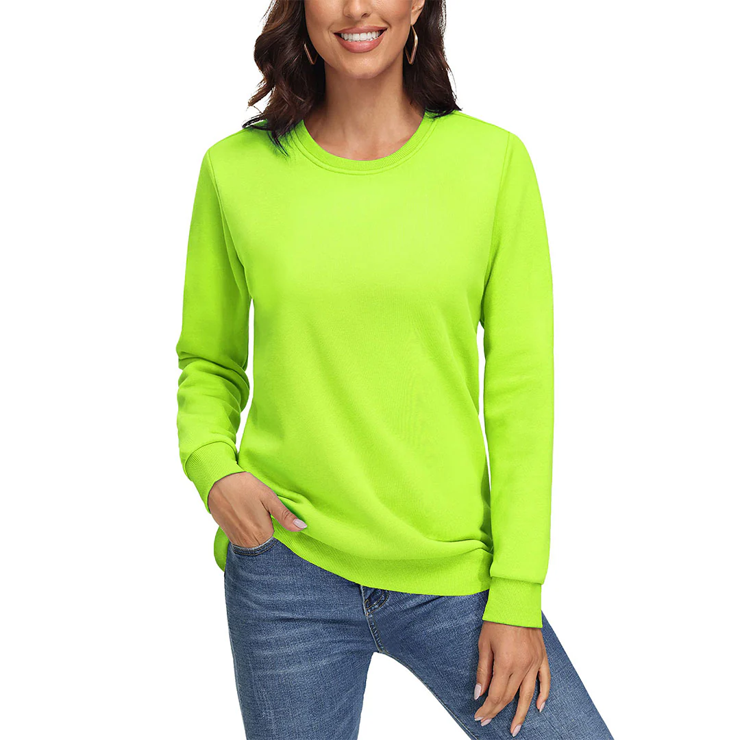 Women's Fleece-Lined Crewneck Casual Sweatshirts
