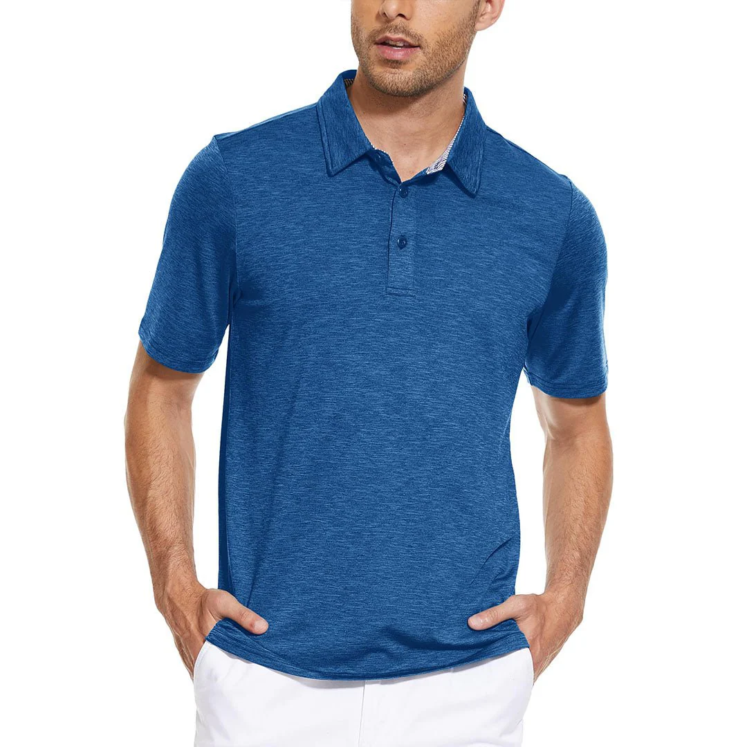 Men's Casual Polo Golf Shirts Quick Dry 3 Buttons