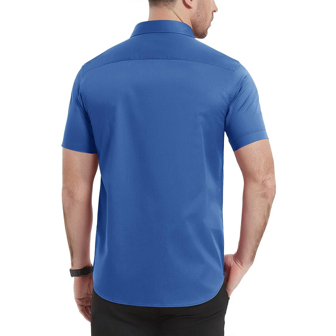 Men's Summer Casual Regular Fit Button Down Short Sleeve T-shirt