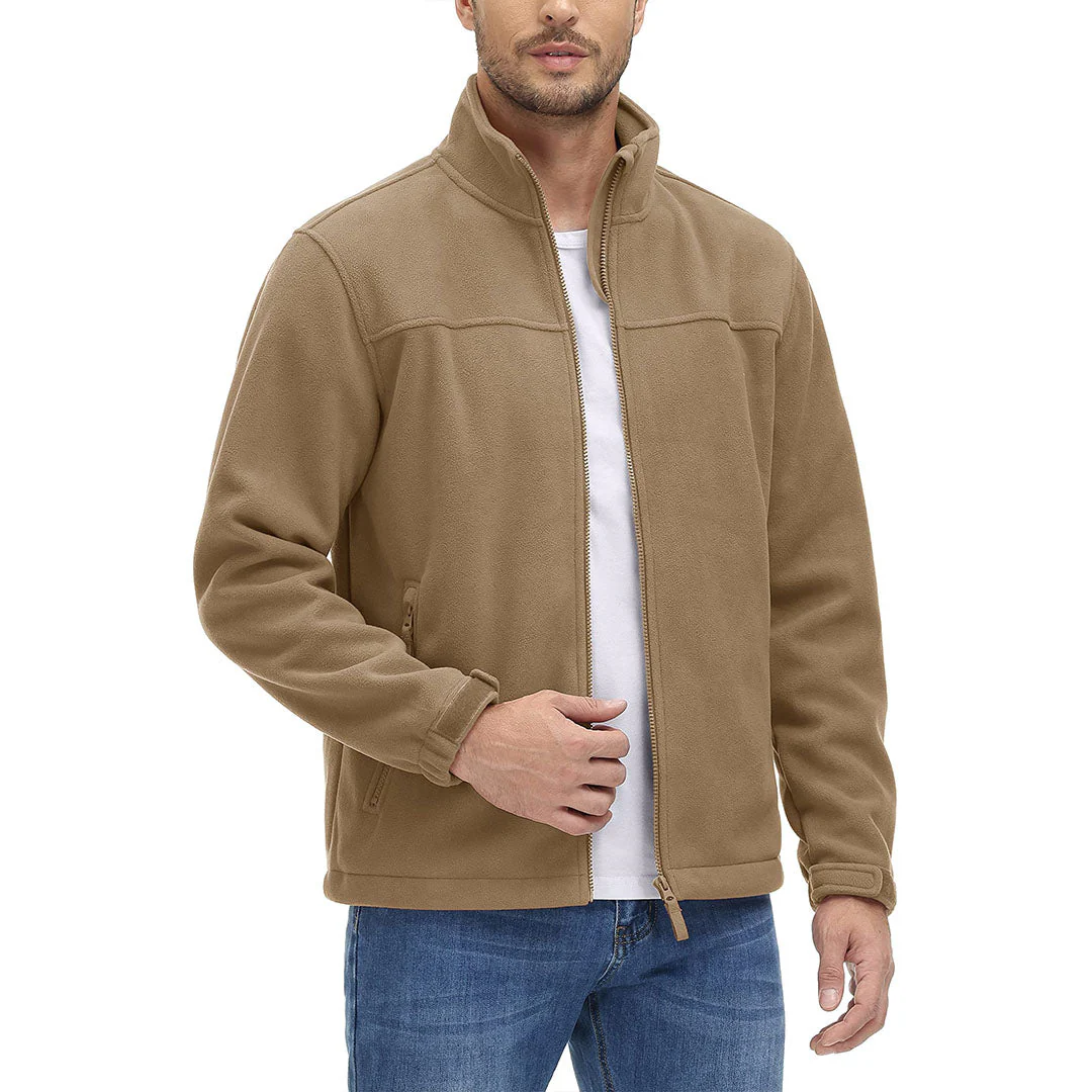 Men's Lightweight Full Zip Casual Fleece Jacket