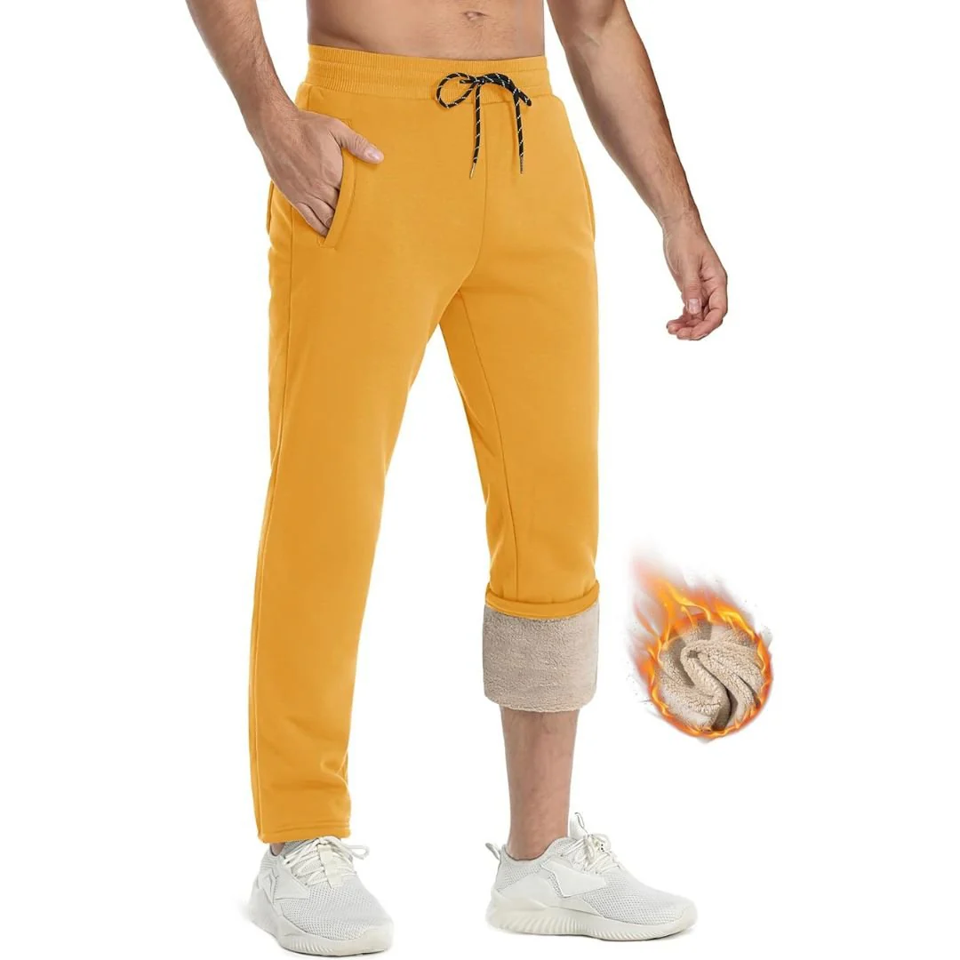 Men's Winter Fleece Sherpa Lined Sweatpants Thicken Warm Jogger Pants