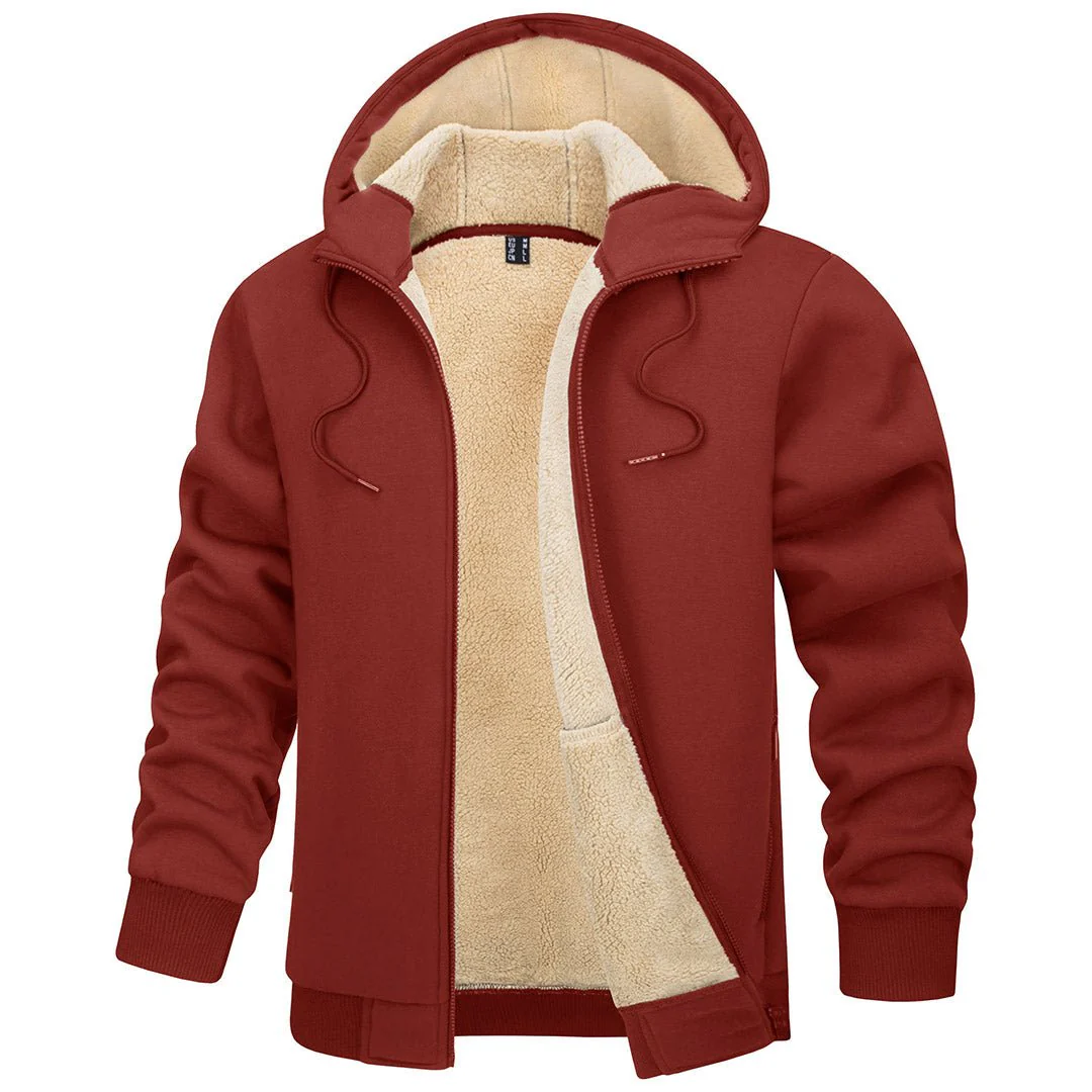 Men's Fleece Hoodie Jacket Windproof Winter Coats