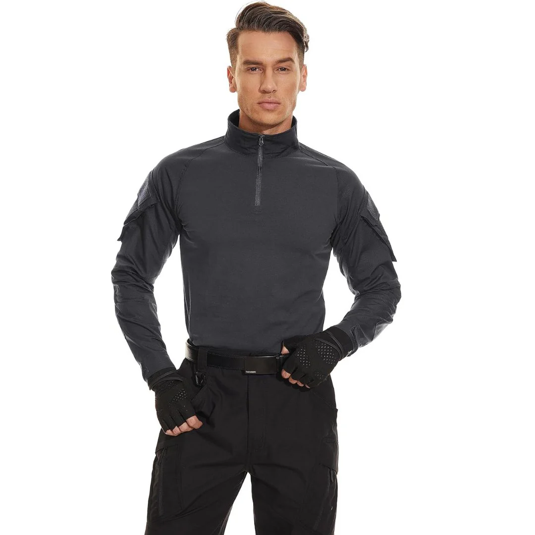 Men's Tactical 1/4 Half Zip Sweatshirt Assault Design Combat Shirt