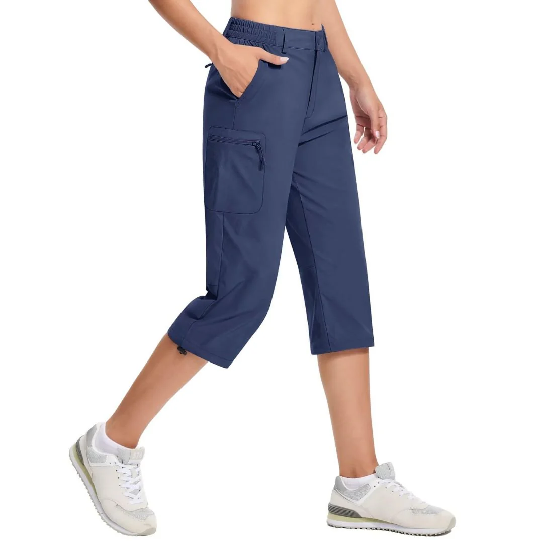 Women's Hiking Pants Cargo Capris Lightweight Stretch Water Resistant Joggers