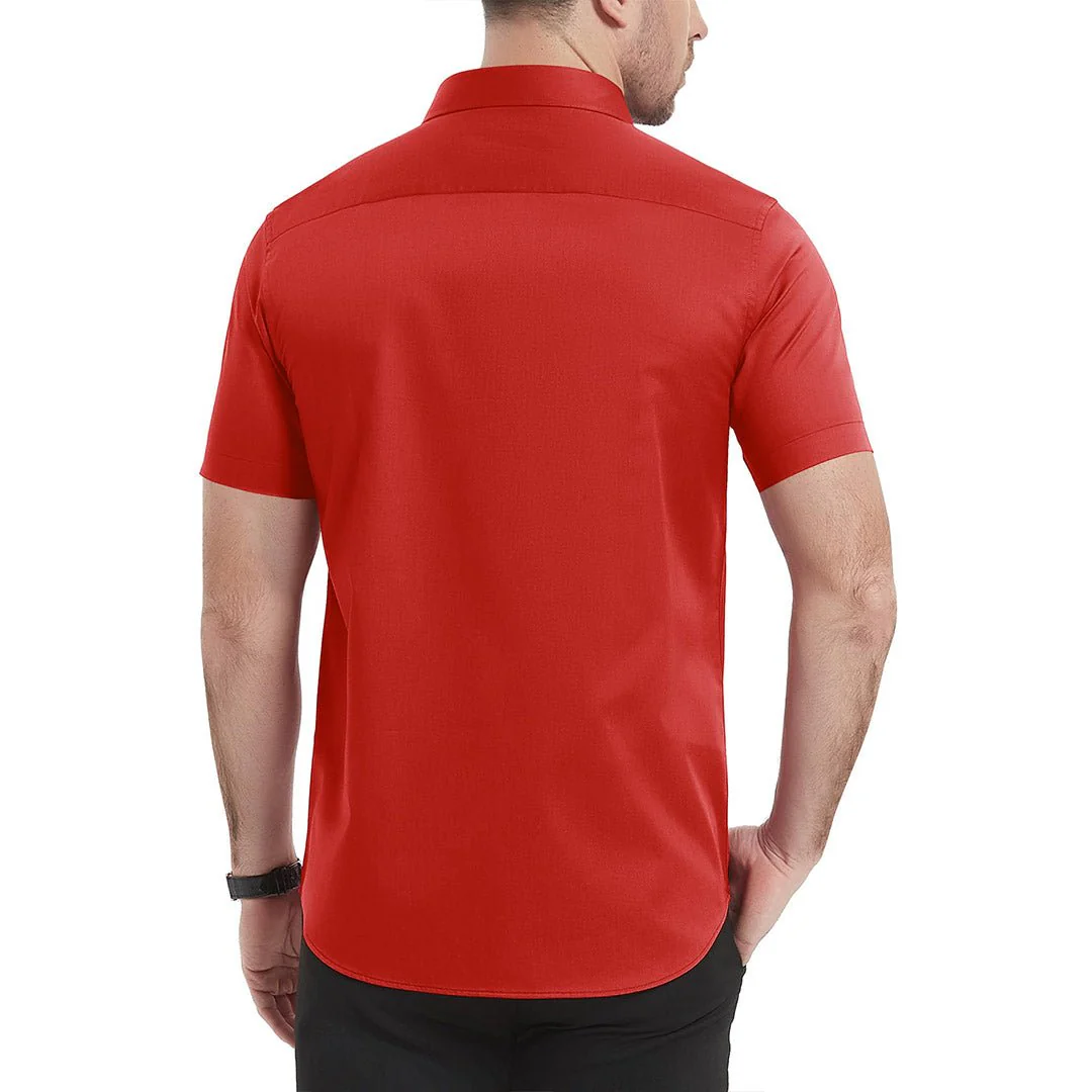 Men's Summer Casual Regular Fit Button Down Short Sleeve T-shirt