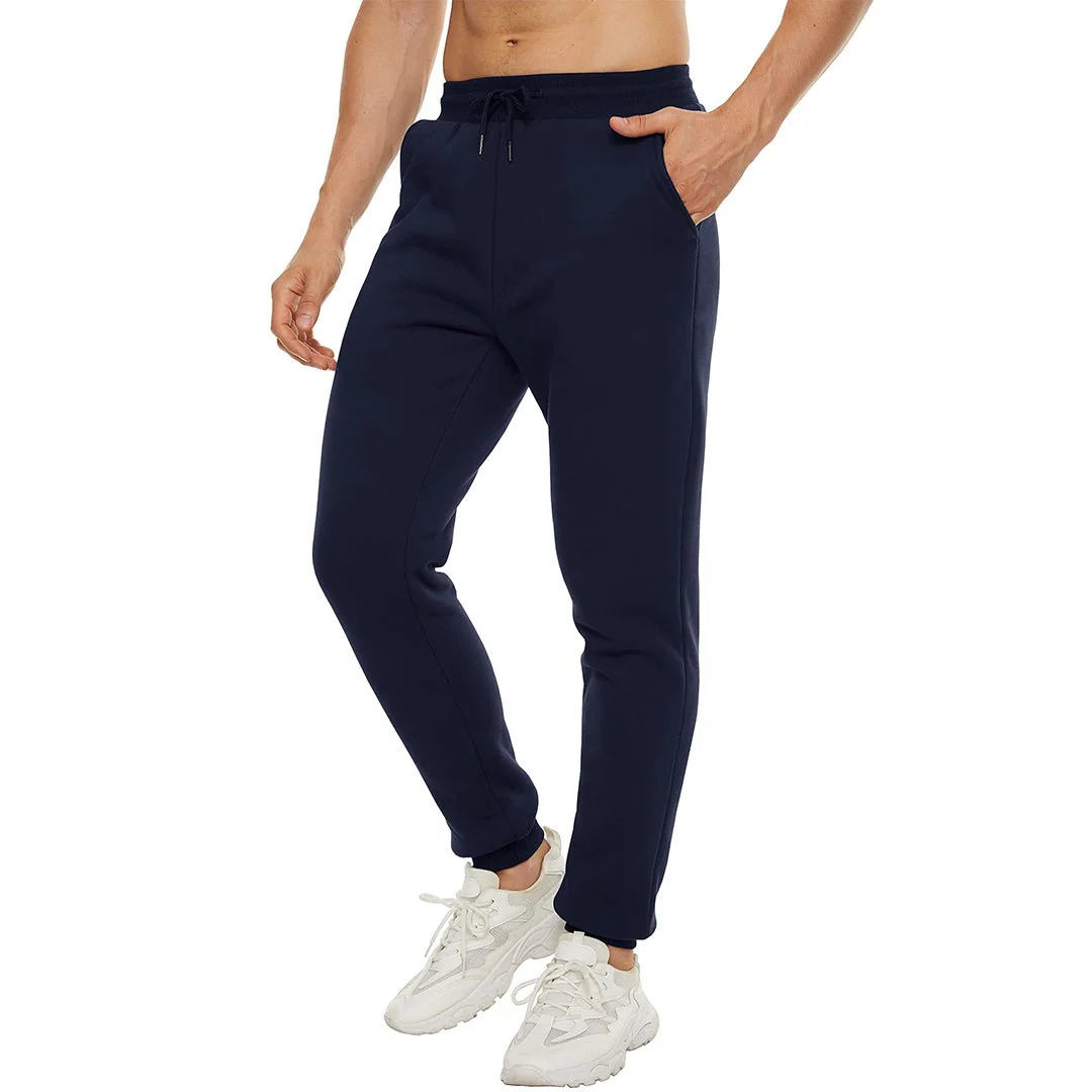 Men's Winter Long Fleece Lined Jogging With Pockets Sweatpants