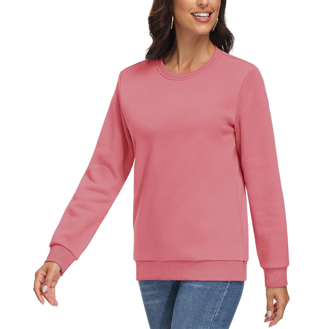 Women's Fleece-Lined Crewneck Casual Sweatshirts