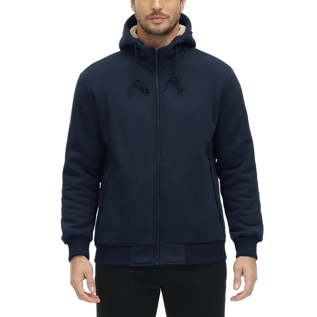 Men's Fleece Hoodie Jacket Windproof Winter Coats