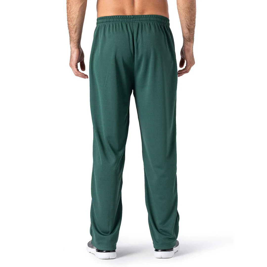 Men's Casual Open Bottom Mesh Sweatpants with Pockets