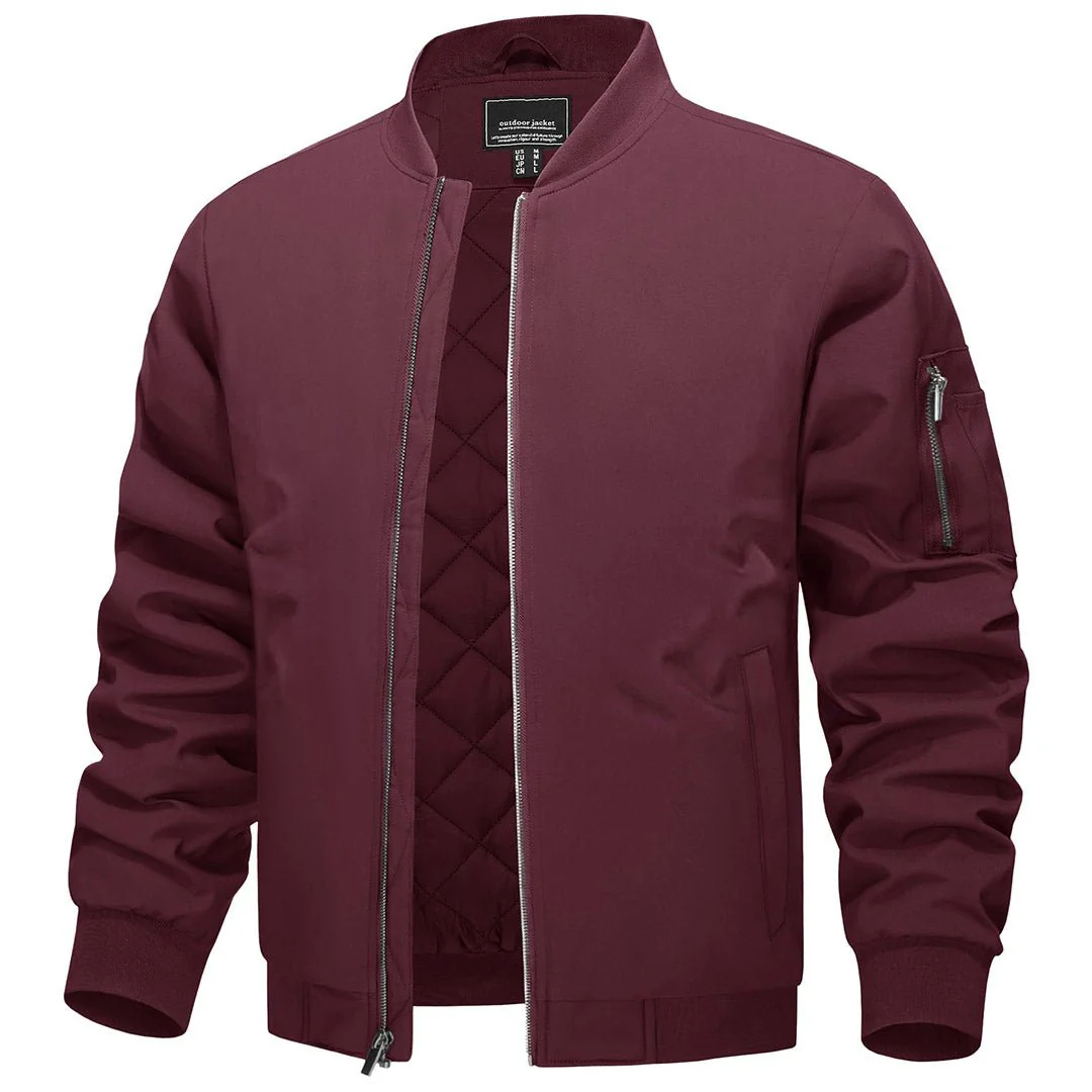 Men's Thermal Quilted Water Resistant Bomber Jacket