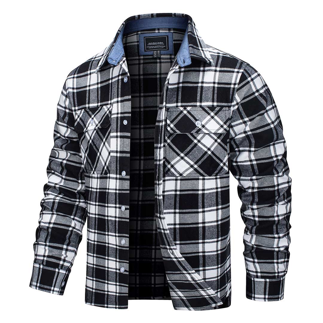 Men's Flannel Tesla Plaid Shirts Long Sleeve