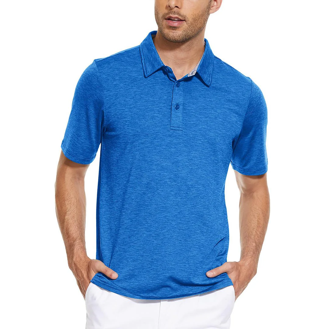 Men's Casual Polo Golf Shirts Quick Dry 3 Buttons