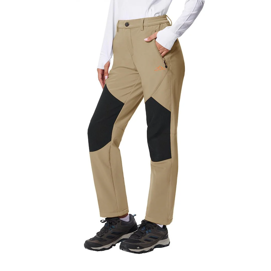 Women's Outdoor Windproof Fleece Lined Hiking Softshell Pants