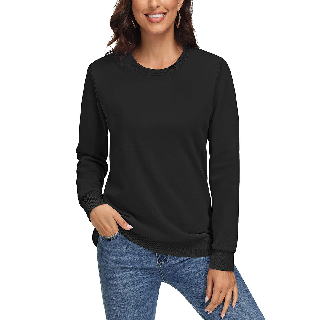 Women's Fleece-Lined Crewneck Casual Sweatshirts