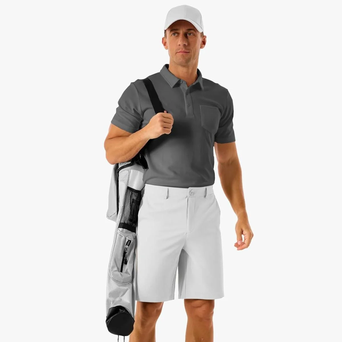 Men's Golf Quick Dry Casual Flat Front Shorts with 4 Pockets