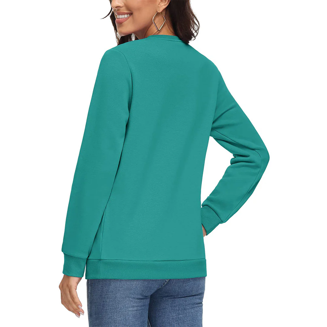 Women's Fleece-Lined Crewneck Casual Sweatshirts